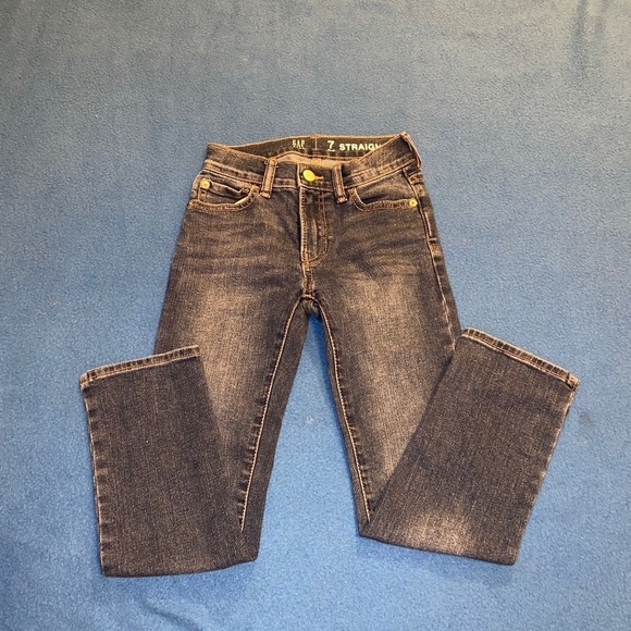 Gap denim size 7 regular stretch straight jeans fake button - Picture 1 of 5